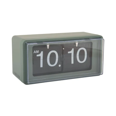 Afbeelding van Karlsson Wandklok Retro Boxed Flip Jungle groen 20x10x10cm Scandinavisch