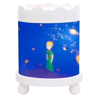 Afbeelding van Trousselier De kleine prins nachtlampje Magische carrousel Ideaal geboortegeschenk Kleur hout wit Geanimeerde beelden rustgevend licht 12V 10W gloeilamp inbegrepen EU stekker