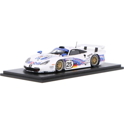 Afbeelding van het 1:43 gegoten model van De Porsche 911 3.2L GT1 Evo Team ag #25 24H LeMans 1997. rijders waren H. .J. Stuck / B. Wollek en T. Boutsen. fabrikant schaalmodel is Spark. Dit alleen online ve