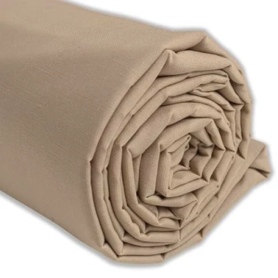 Afbeelding van IPEA Katoenen stof popeline beige 200 cm x 150 Made in Italy per meter om te naaien, kleding, voering, woonaccessoires, patchwork, effen naaien