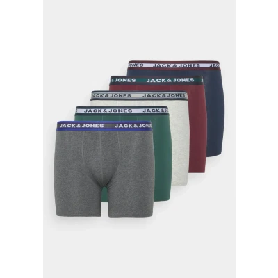 Afbeelding van Jack &amp; Jones Jacoliver PLUS Trunks 5 PAC Boxerbriefs, Heren, Maat: 3XL, Dark grey melange