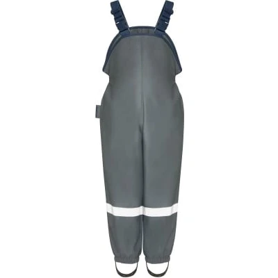Afbeelding van Playshoes Regenbroek met bretels voor kinderen Donkergrijs maat 74cm