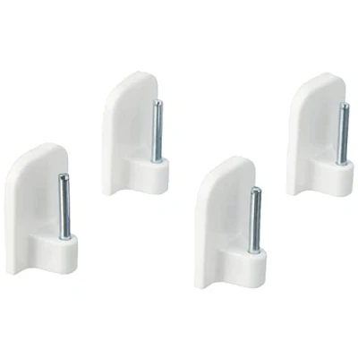 Afbeelding van GARDINIA Zelfklevende dragers voor vitragestangen, 4 stuks, met stalen pin, zelfklevend, hoogte: 11 mm, wit