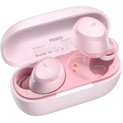 Afbeelding van TOZO A1 Mini bluetooth hoofdtelefoon, 5.3, draadloze lichte ingebouwde microfoon, IPX5 waterdicht, premium geluid, in ear oordopjes voor kleine oren,