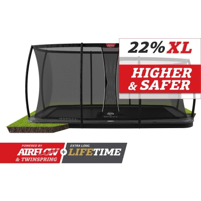 Afbeelding van Trampoline BERG FlatGround Ultim Elite 500 Grey + Safety Net Deluxe XL