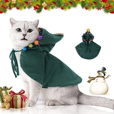 Afbeelding van Nobleza Kerstkostuum voor katten, honden kerstkostuum, kerstkleding, kerstboompak met Claus pet en hoed, echt uniek schattig