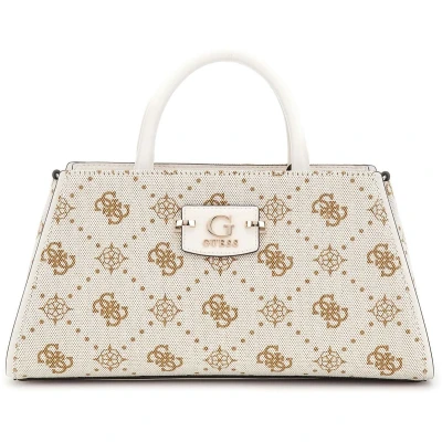Afbeelding van GUESS handtas schoudertas Neda Girlfriend Satchel Cream White Logo crème