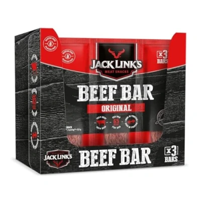 Afbeelding van Jack Links Beef Original proteïnereep, verpakking van 30 stuks (30 x 22,5 g), Low Carb energiereep, snack voor onderweg en in de sportschool, fitness, high proteïnesnack
