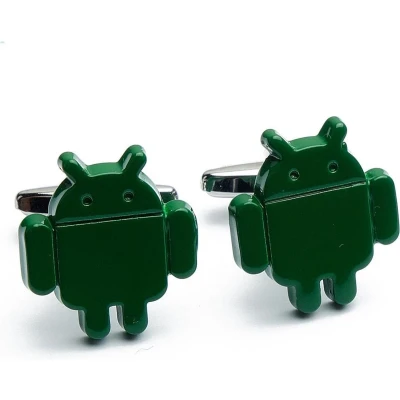 Afbeelding van Manchetknopen Andriod Mannetje Poppetje Groen