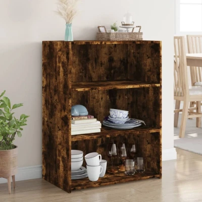 Afbeelding van Dressoir 70x41x93 cm bewerkt hout gerookt eikenkleurig