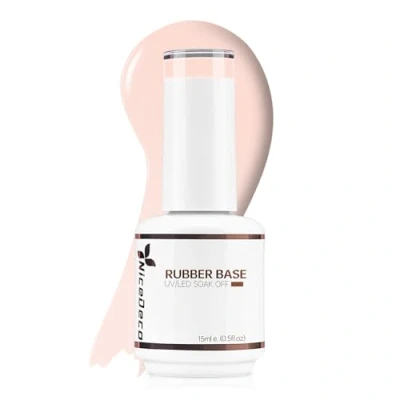 Afbeelding van Nicedeco Rubber Base Gel Nail Polish UV LED Semi permanent Soak Off Nagellak Translucent Kleur Coat 15ML 021