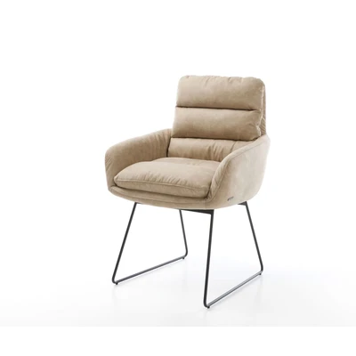 Afbeelding van Armleunstoel Abelia Flex met armleuning slipframe zwart beige vintage