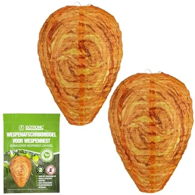 Afbeelding van ISOTRONIC Weerbestendig wespennest om op te hangen, voor huis en tuin, outdoor, 2 stuks