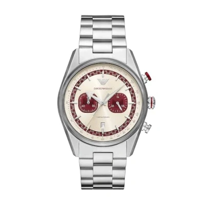 Afbeelding van Emporio Armani Traditional Chronograaf silvercoloured, Heren, Maat: One Size, Silver/coloured