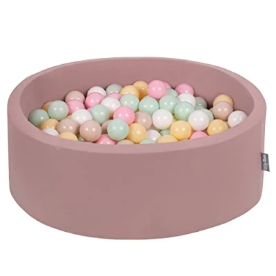 Afbeelding van KiddyMoon rond ballenbad 90x30cm/200 ballen 7cm ballenbakken voor baby&#039;s peuterspeelbad, made in the eu, erika kleuren: pastelbeige/pastelgeel/wit/mint/poederroze