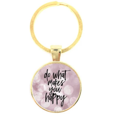 Afbeelding van Sleutelhanger Glas Do What Makes You Happy