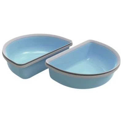 Afbeelding van Surefeed Set A 2 Halve Bakjes Voor Microchip Voerbak Connect 10.5x19.5x3.8 cm Kattenvoerbak Blauw