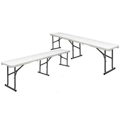 Afbeelding van Bierbank set van 2 182,5x28x43cm wit