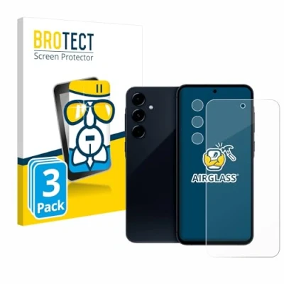 Afbeelding van BROTECT Screenprotector voor Samsung Galaxy A35 5G (Voor+Camera) Folie Beschermfolie Beschermglas transparant (3 Stuks)
