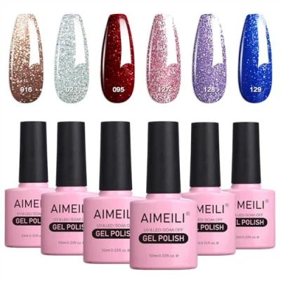Afbeelding van AIMEILI uv Gel Nagellak Set Gellak Kleur Gelnagel Soak Off Polish Van 6 X 10 ml Gift Kit 29