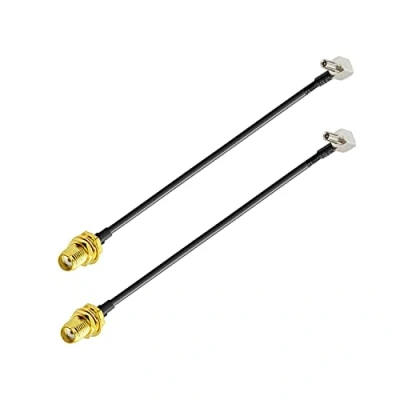 Afbeelding van Vecys SMA kabel stopcontact schot naar TS9 stekker 4G antenne router verlengkabel 15 cm 6 inch RG174 2 stuks 2G 3G antennekabels