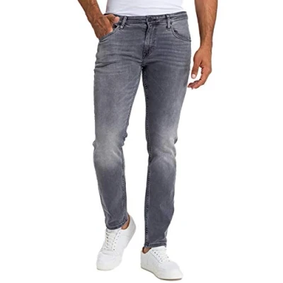 Afbeelding van Cross Damien Slim Jeans voor heren, grijs (Grey Used 010), 40W x 30L