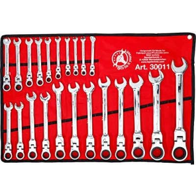 Afbeelding van BGS Ratelring steeksleutelset flexibele koppen 6 32 mm 22 delig