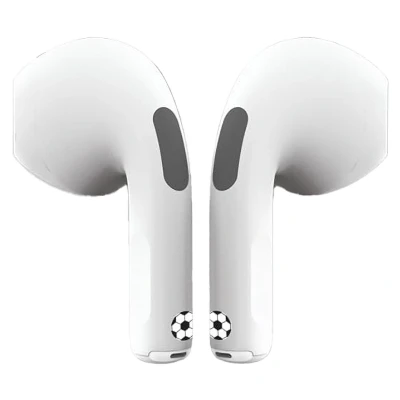 Afbeelding van Lexibook, Voetbal, Draadloze stereo oordopjes, geluid, Geïntegreerde microfoon, Touch control, Oplaadkoffer, Geluidsniveau beperkt op 85 dB, Zwart/wit, HPBT05FO