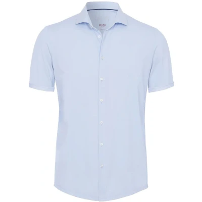 Afbeelding van Pure The Functional Shirt KM Blauw maat 38 Heren Effen met Modern fit Pasvorm Stretch