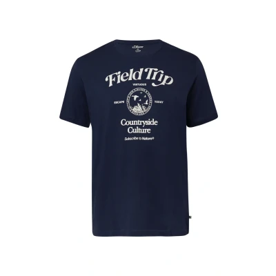 Afbeelding van s.Oliver MIT Front Tshirt print, Heren, Maat: XXL, Navy