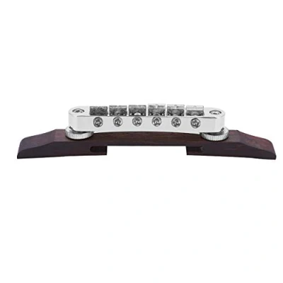 Afbeelding van Gitarre Bridge, Palisander Base Bridge Sattel f¨¹r SG LP Typ Jazz Musikinstrument Zubeh?r(Silber)