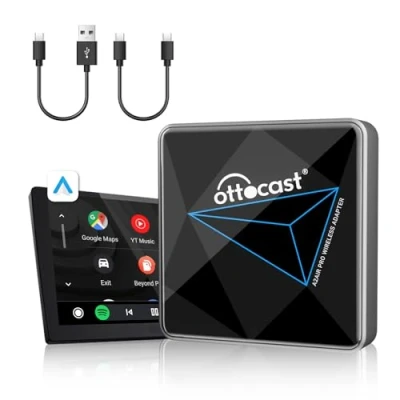 Afbeelding van OTTOCAST Android auto draadloze adapter, Car adapter plug play eenvoudige installatie dongle voor telefoons converteren bedrade naar
