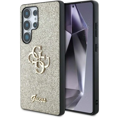 Afbeelding van Samsung Galaxy S25 Ultra Glitter Hoesje Kunststof Guess Hardcase/Backcover Goud Telefoonhoesje