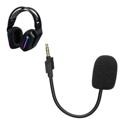 Afbeelding van kwmobile microfoon voor gaming headset geschikt Logitech G733 10 cm In zwart