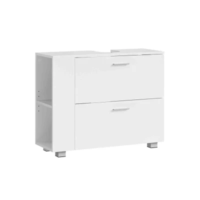 Afbeelding van Vanity Unit Wastafelonderkast Badkameropslag Wit MDF Grote opening 30 cm x 80 64