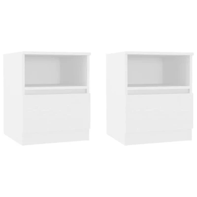 Afbeelding van vidaXL Nachtkastjes 2 st 40x40x50 cm bewerkt hout wit
