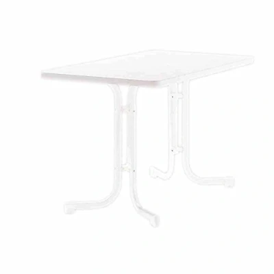 Afbeelding van Sieger 133/W Boulevard klaptafel met mecalit Pro plaat 115 x 70 cm, stalen buisframe wit, tafelblad marmerdecor wit