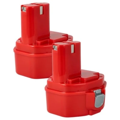 Afbeelding van vhbw 2 x accu compatibel met Makita 6281DWPE, 6281D, 6280DWAE, 6333D, 6280DWALE, 6280D, 6271DWAE gereedschap (1500 mAh, NiMH, 14,4 V)