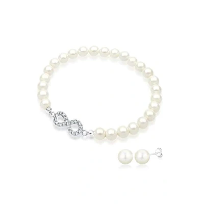 Afbeelding van Elli SET Infinity Basic Oorbellen, Dames, Maat: 18, Weiß