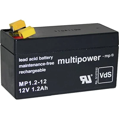 Afbeelding van multipower 123578 PB 12 1,2 4,8 MP1,2 loodaccu V Ah loodvlies (AGM) (B x H D) 97 59 43 mm FLA