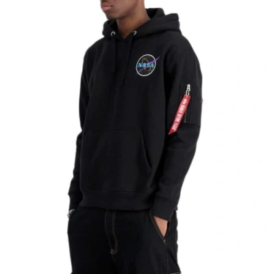 Afbeelding van Alpha Industries Space Shuttle Hoody Sweat met capuchon voor heren Black/Neon Purple