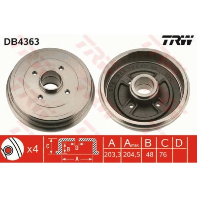 Afbeelding van Trw Remtrommel DB4363