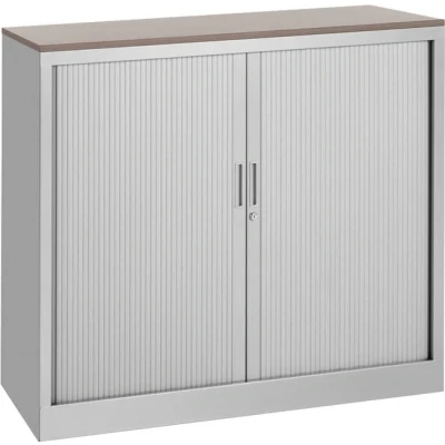 Afbeelding van Roldeurkast 105x120x43cm bladkleur Licht Eiken framekleur Wit (RAL9010)