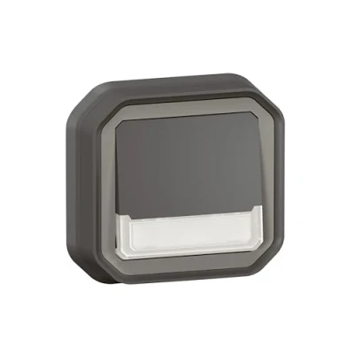 Afbeelding van Legrand plexo drukknop no verlicht 12v met etikethouder inbouw ip55 antr 069854l