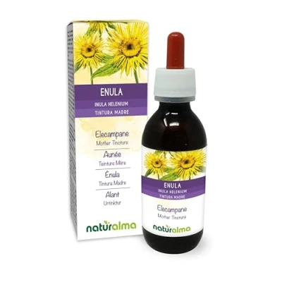 Afbeelding van Griekse alant (Inula helenium) wortels Alcoholvrije moedertinctuur Naturalma Vloeibaar extract druppels 120 ml Voedingssupplement Veganistisch