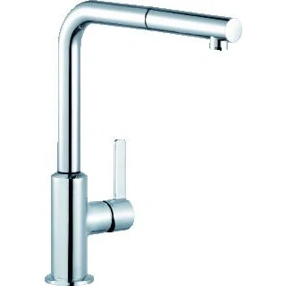 Afbeelding van Kludi l line s 1 gats keukenkraan met uittrekbare handdouche chroom 408510575
