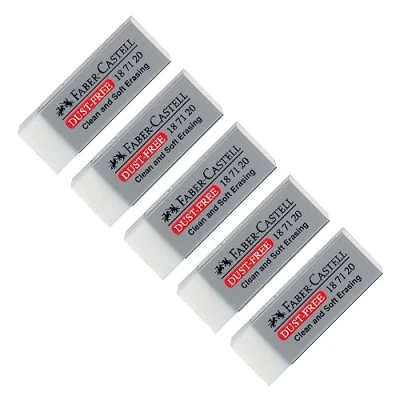 Afbeelding van Faber Castell 205053 Gum Dust Free, kunststof, wit, 5 stuks