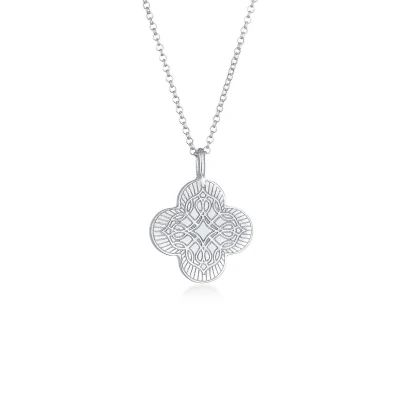 Afbeelding van Elli Dames Halsketting Kruisje Hanger Ornament Munt Vintage Trend Blogger in 925 Sterling Zilver Verguld