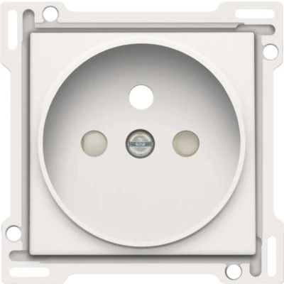 Afbeelding van Niko centraalplaat voor stopcontact met penaarde en kinderveiligheid inbouwdiepte 21mm Original White (101 66101)