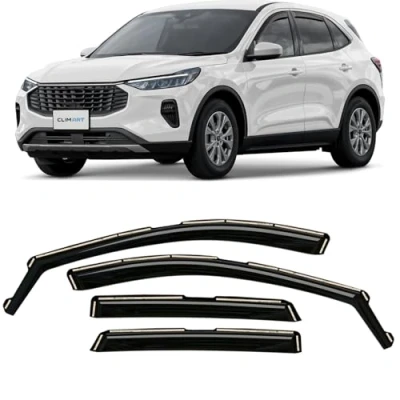 Afbeelding van CLIM ART Winddeflector voor/compatibel met Ford Kuga 2020 2024, regendeflectors voor deuren, winddeflectors auto&#039;s, in channel, 4 stuks, Zwart
